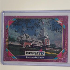 Topps Disneyland 70 Pink Trading Card - Disneyland Railroad